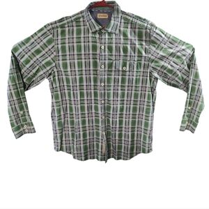 Tommy Bahama Green and White Plaid Button-Down Shirt